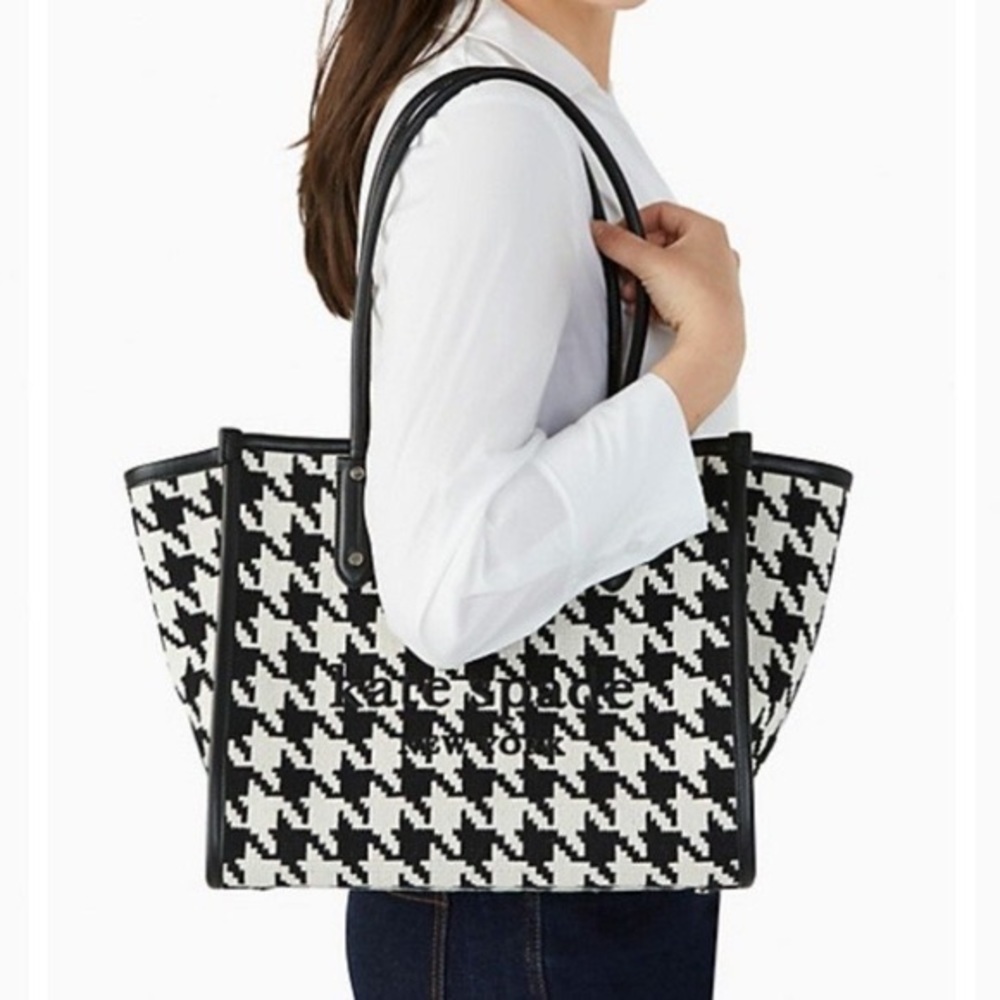 Kate spade houndstooth NY ella tote